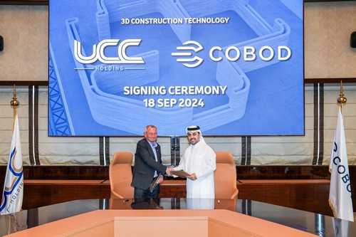 “أورباكون القابضة UCC توقع اتفاقية نهائية مع COBOD الدنماركية لشراء الجيل الثالث لأكبر طابعات ثلاثية الأبعاد في العالم لبناء مدارس مستدامة في قطر”